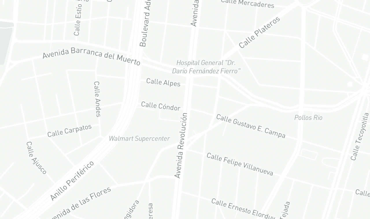 Mapa de ubicación: Consultorio Médico en Venta Cerca de Barranca del Muerto | 30 m² con Estacionamiento, Los Alpes, Álvaro Obregón, Ciudad de México