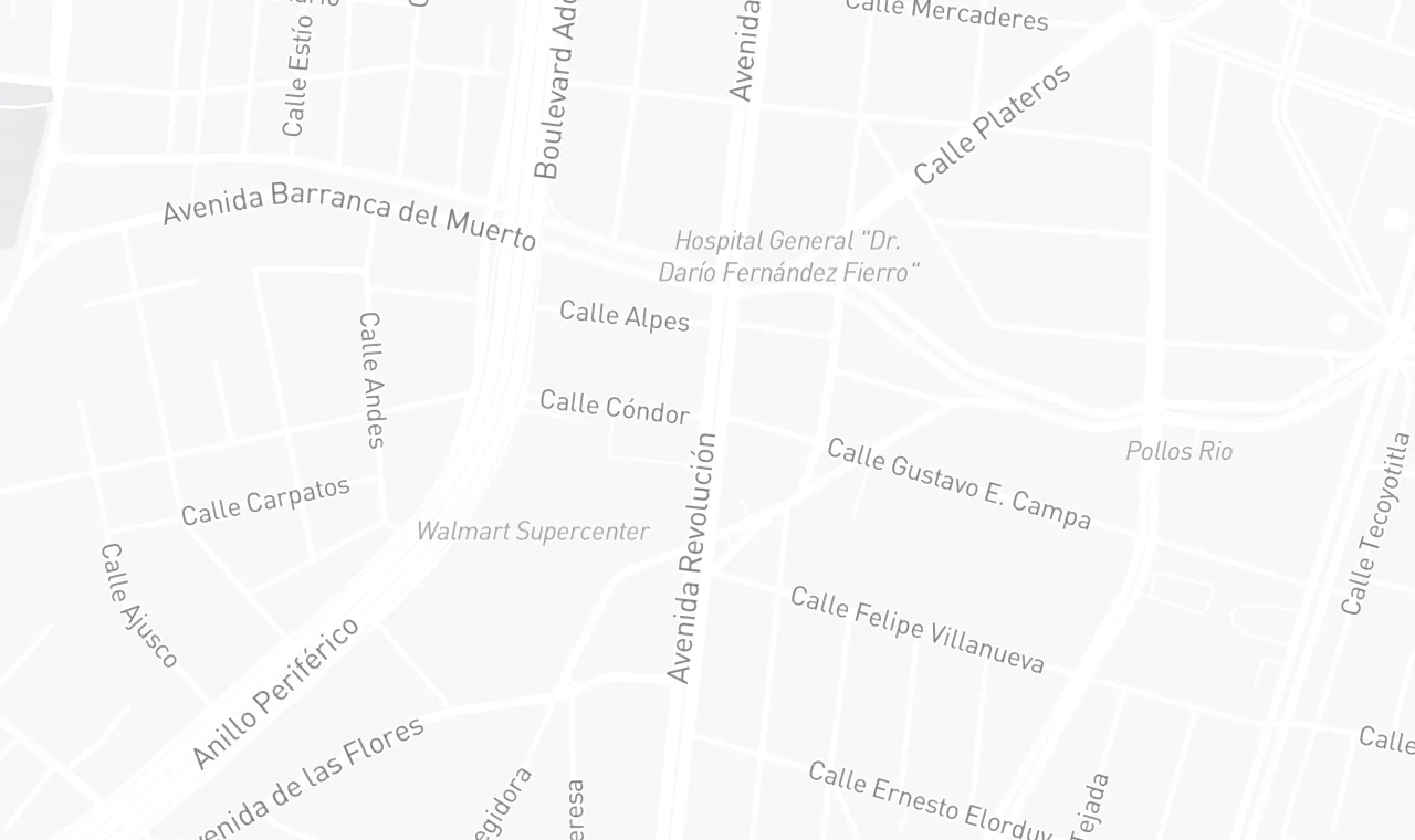 Mapa de ubicación: Consultorio Médico en Venta Cerca de Barranca del Muerto | 30 m² con Estacionamiento, Los Alpes, Álvaro Obregón, Ciudad de México