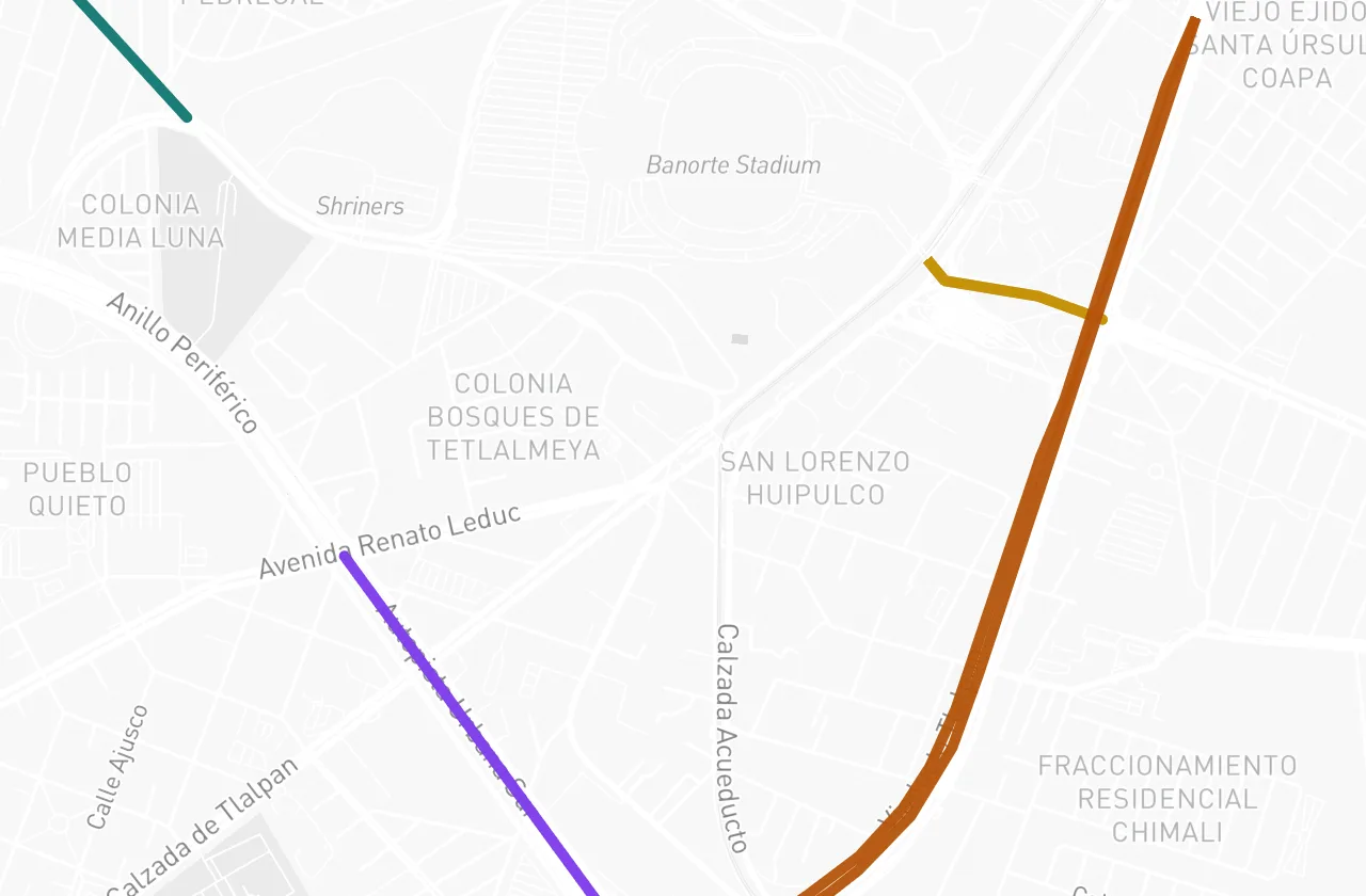 Vialidades cercanas a la propiedad