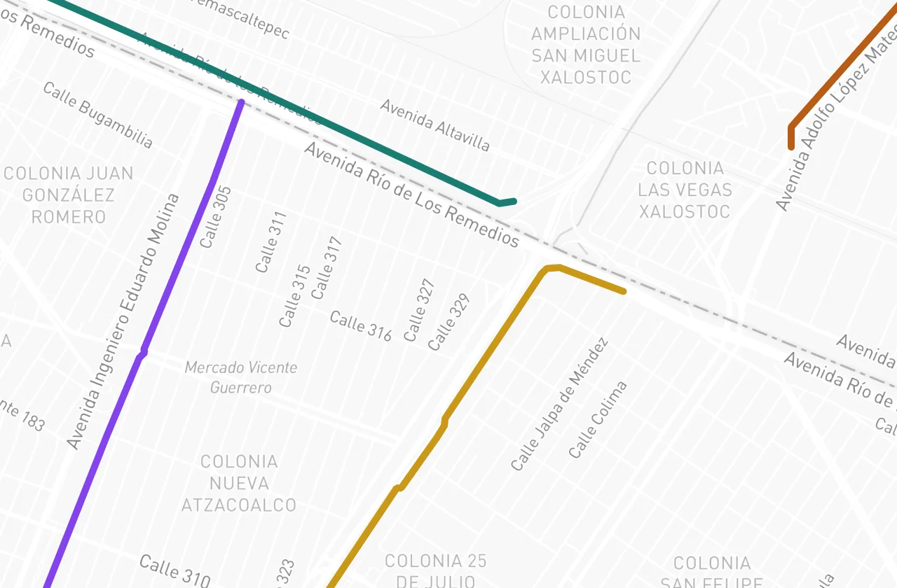 Vialidades cercanas a la propiedad